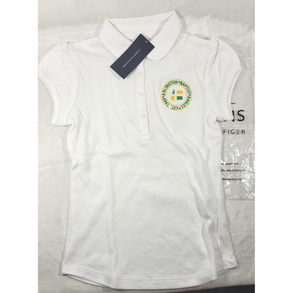 Tommy Hilfigure School Uniforms Arlington Baptist Eagles Girl's Polo - White - S
